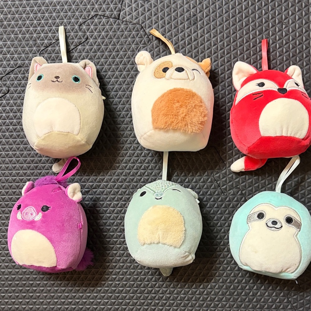 6 squishmallows. 5 inches